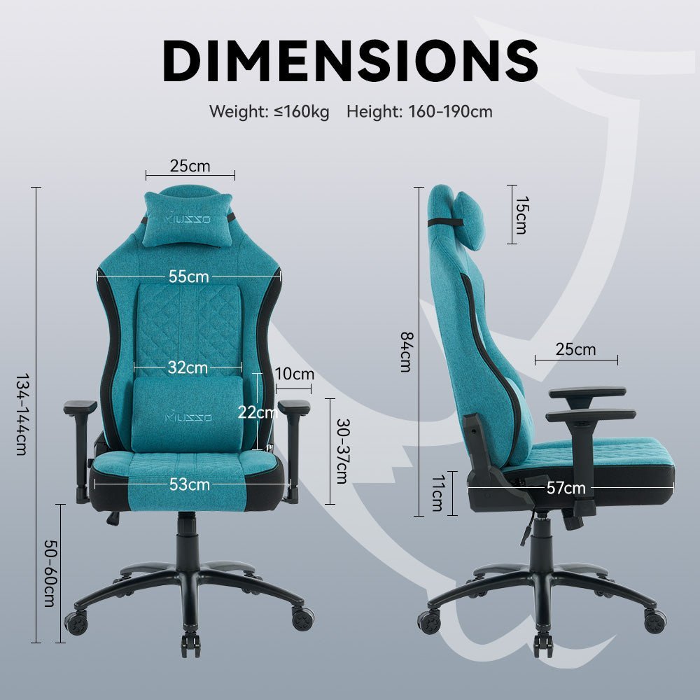 MUSSO Aeolus Series Fabric Computer Gaming Chair 199P XL SIZE 3D Armrest and Fabric KOL