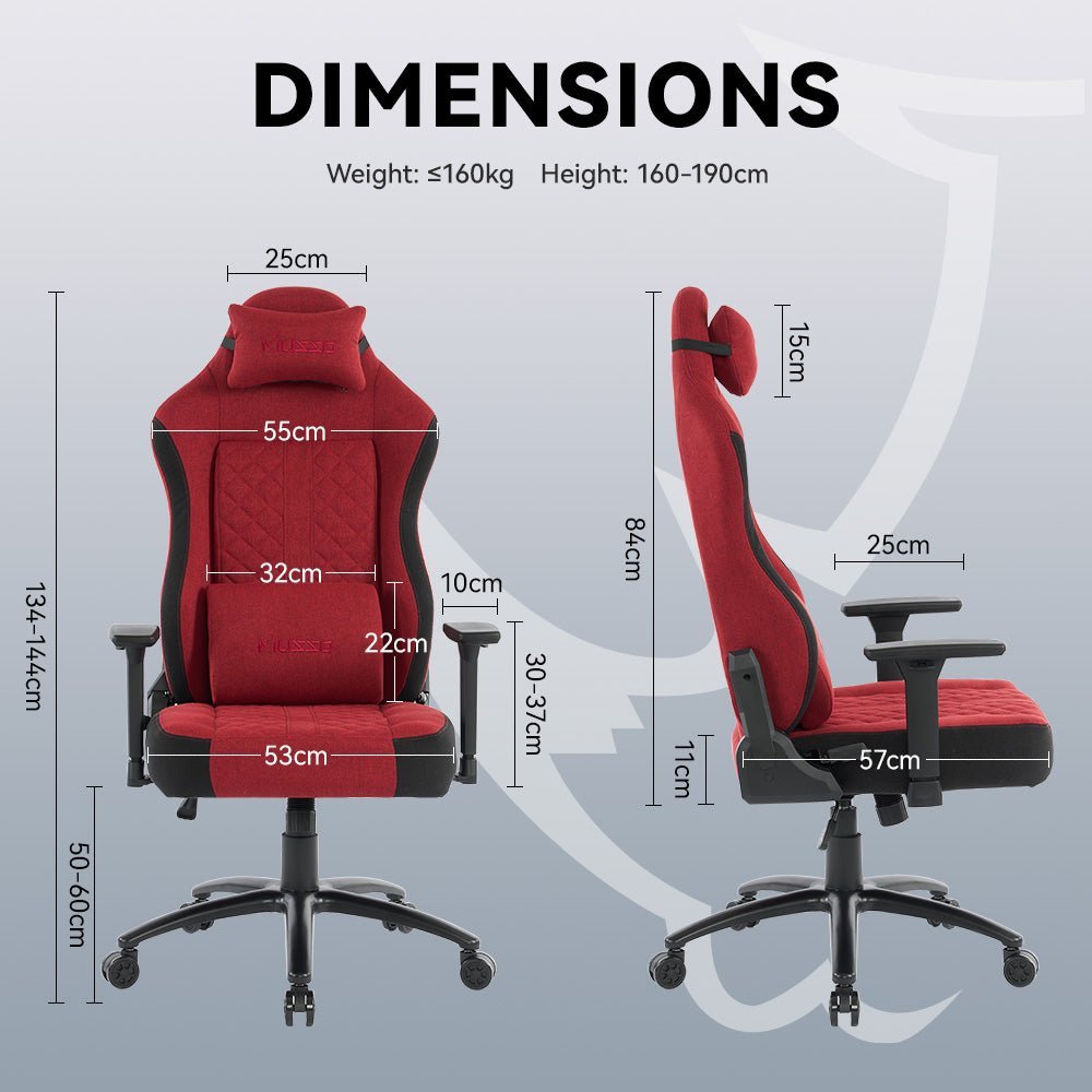 MUSSO Aeolus Series Fabric Computer Gaming Chair 199P XL SIZE 3D Armrest and Fabric KOL