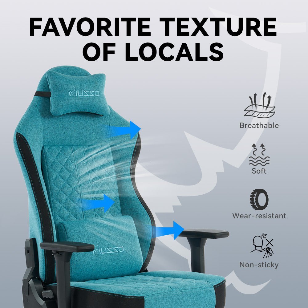 MUSSO Aeolus Series Fabric Computer Gaming Chair 199P XL SIZE 3D Armrest and Fabric KOL