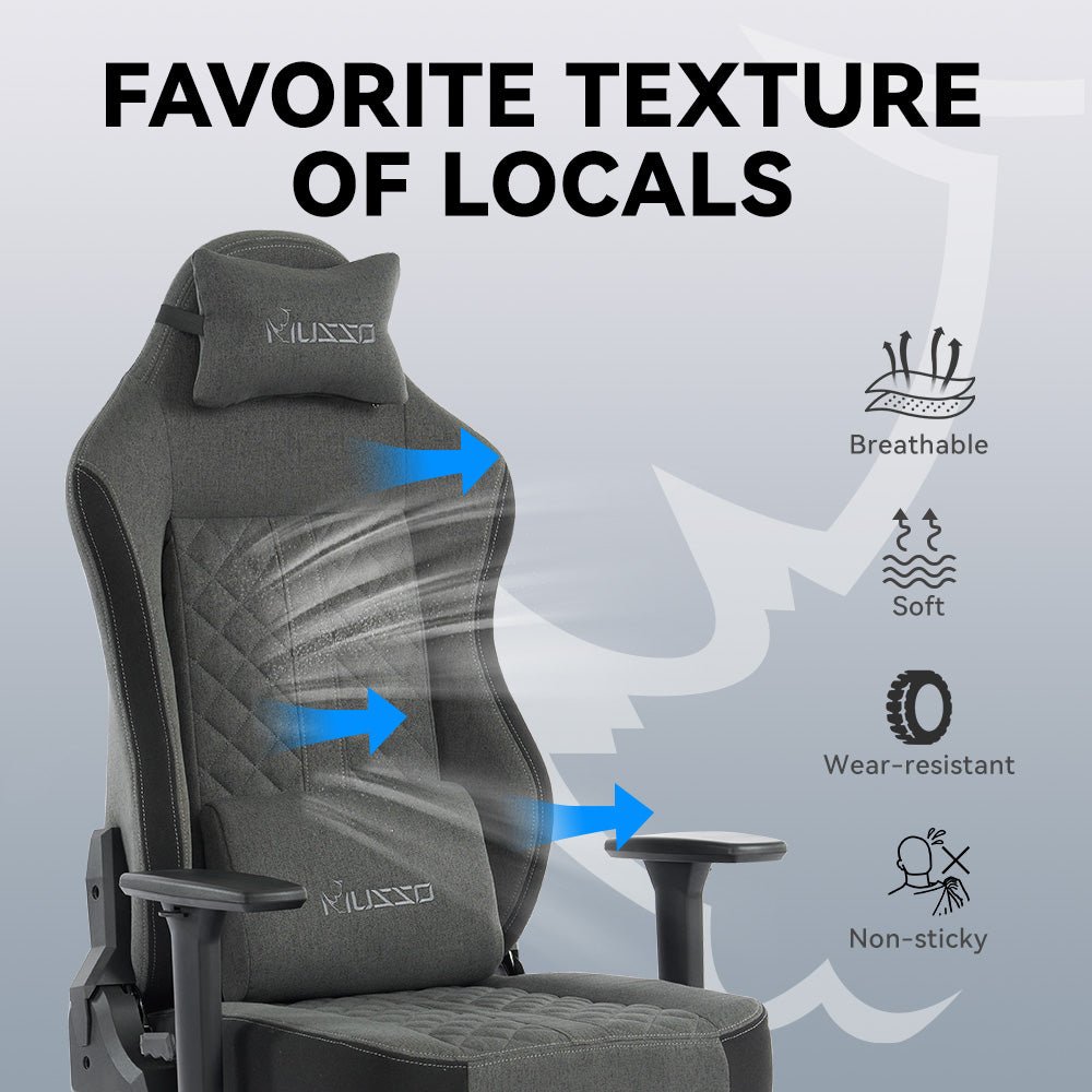 MUSSO Aeolus Series Fabric Computer Gaming Chair 199P XL SIZE 3D Armrest at Fabric