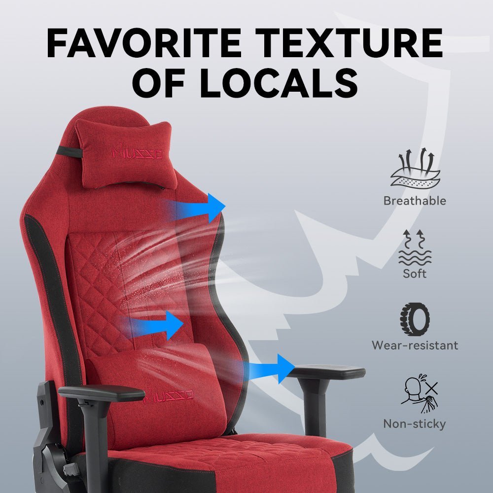 MUSSO Aeolus Series Fabric Computer Gaming Chair 199P XL SIZE 3D Armrest and Fabric KOL